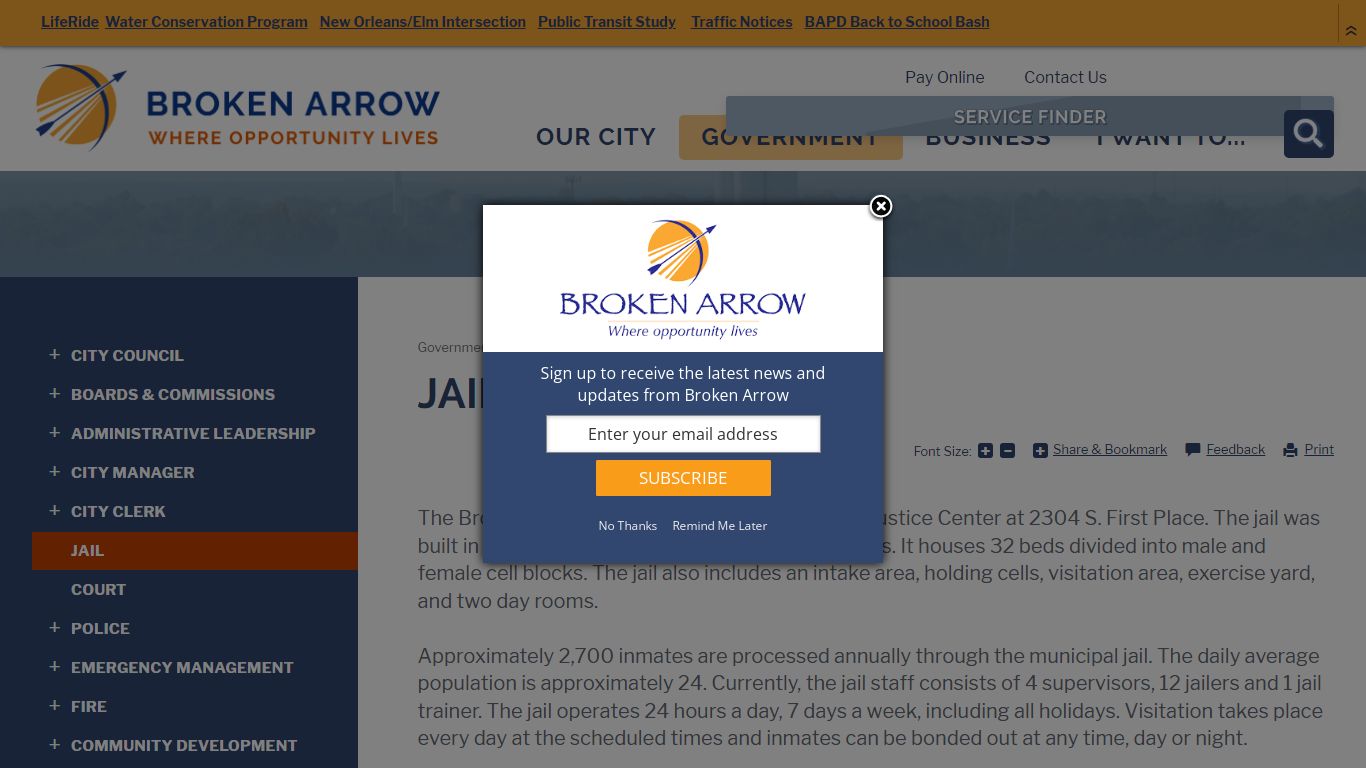 Jail | City of Broken Arrow